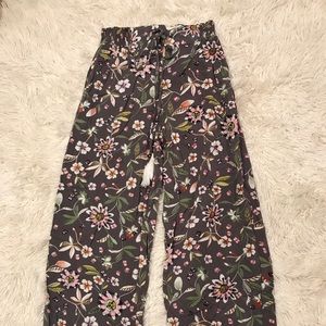 grey floral pants